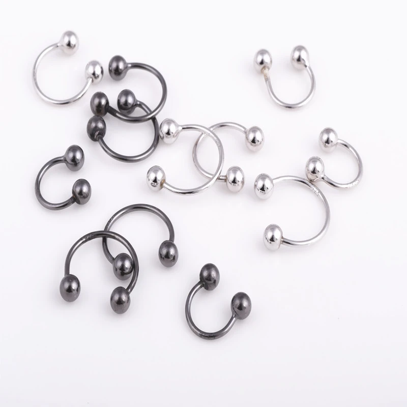 925银耳饰 925银螺丝耳蜗耳钉女双头黑色个性酷简约侧耳骨耳饰