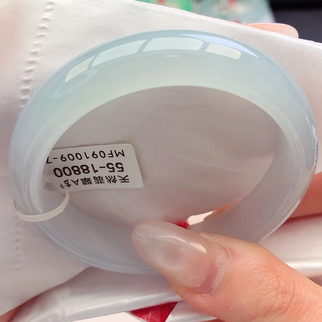 未镶嵌手镯翡翠天然A货翡翠55-56宝贝蓝蓝天白云治愈系5号