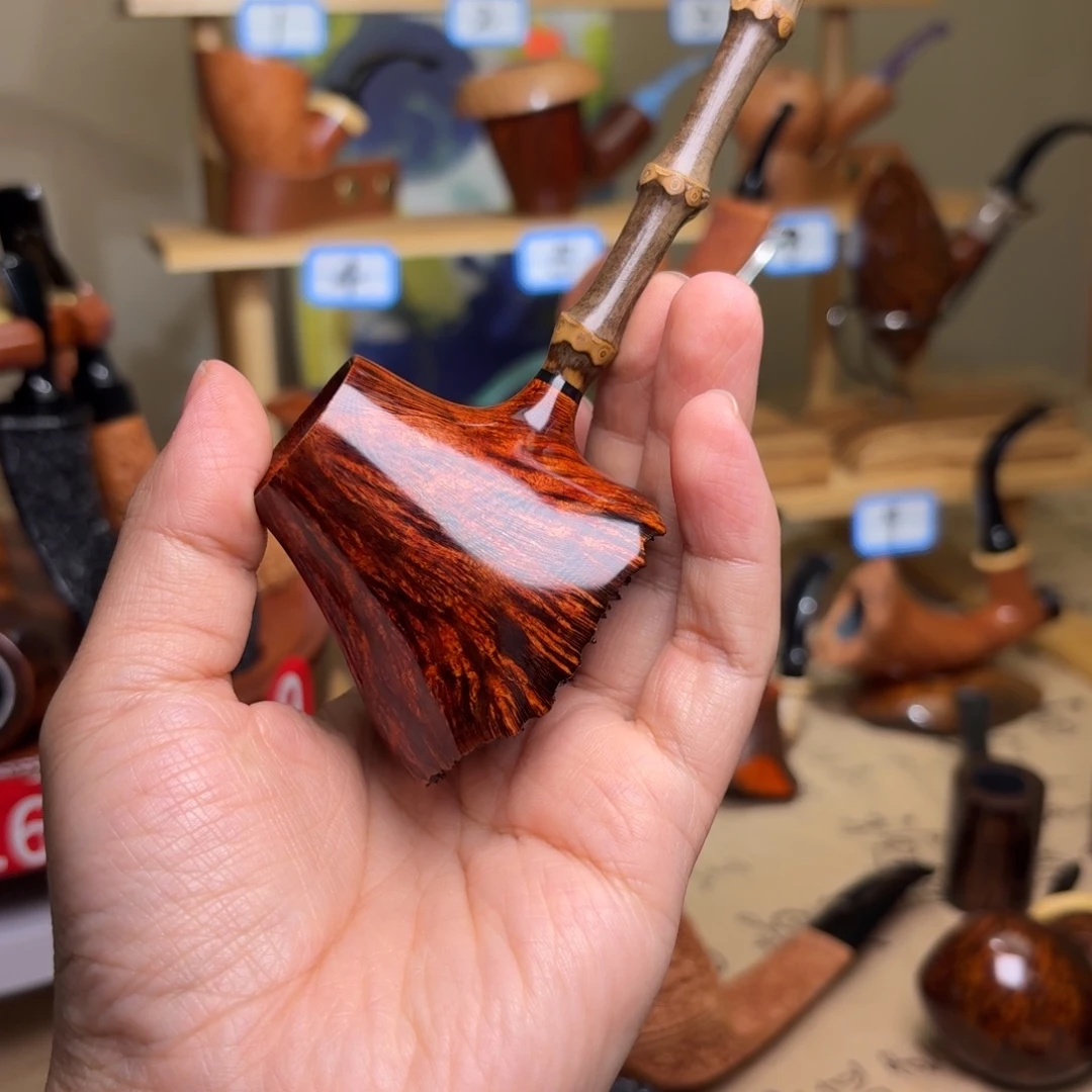 赵***◤进口石楠木竹节火山阅读斗