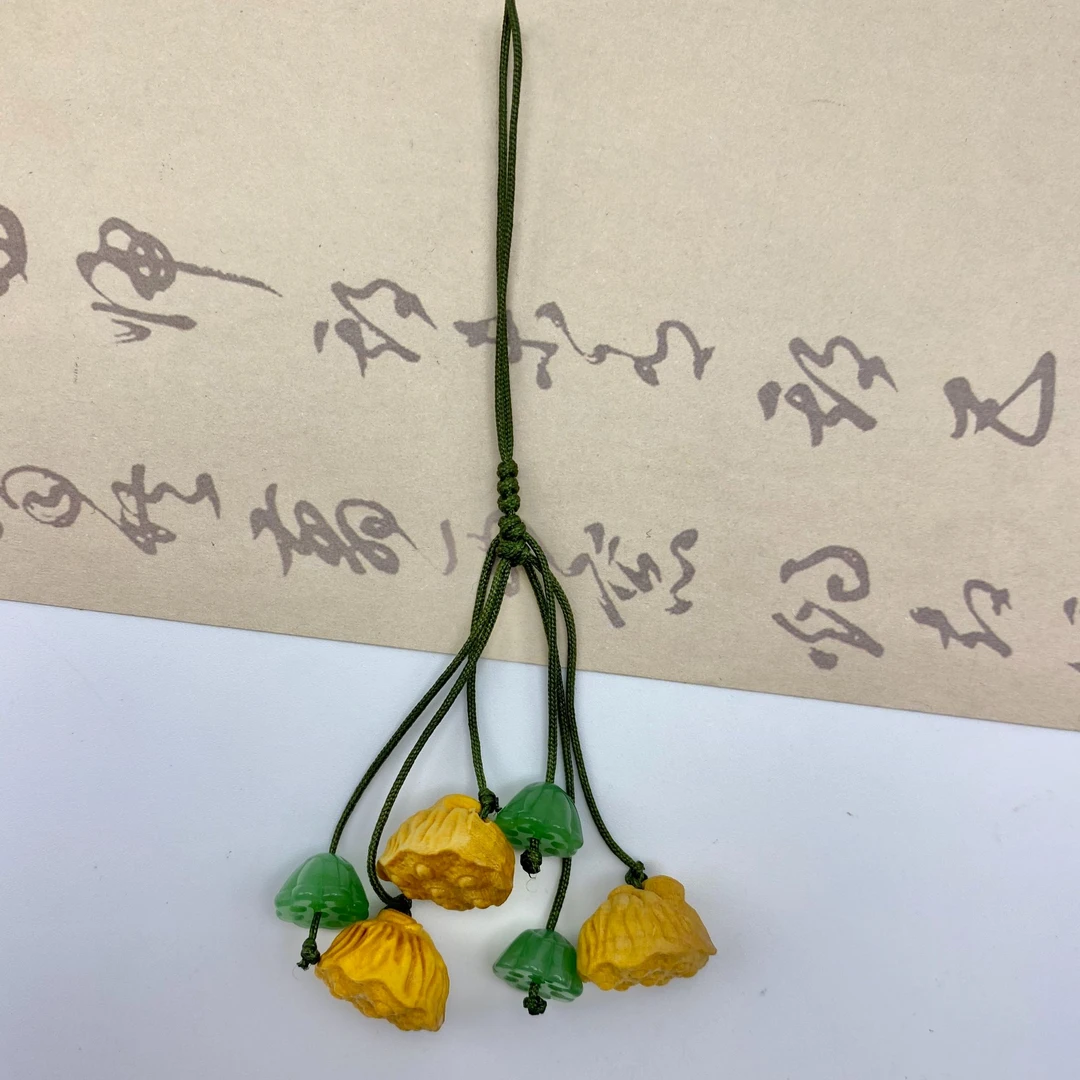 黄杨木好运连连手机吊坠挂链车挂