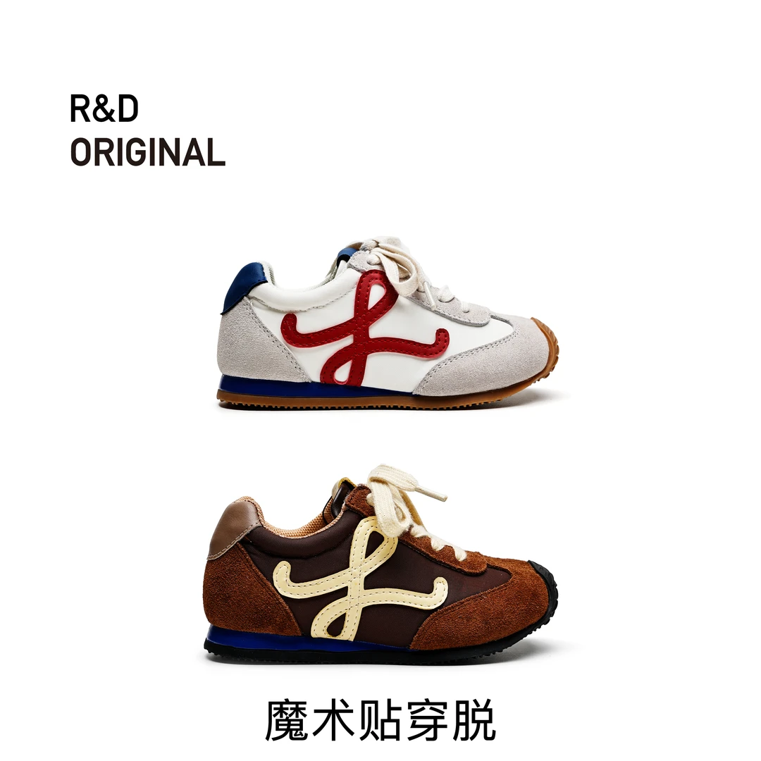 【老倪】春款新款运动鞋潮牌女童阿甘鞋男童跑步鞋真皮学生8832