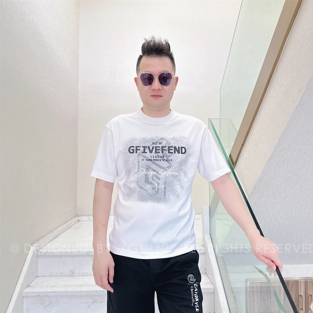 夏季（微阔版）OD泼墨立体形状男士品质高端轻奢洋气牌短袖t恤