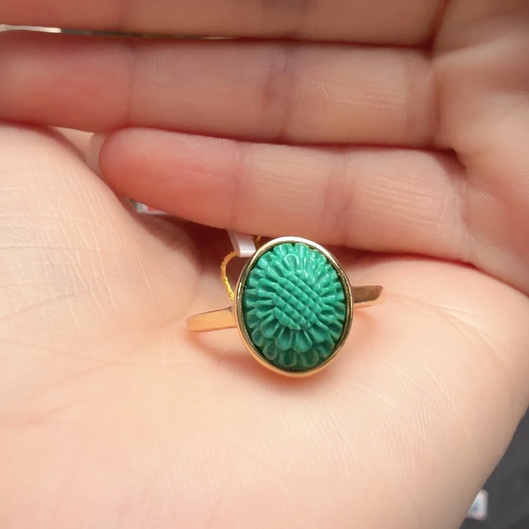 绿松石银S925镶嵌戒指