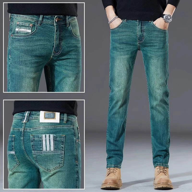 One What香港高端牛仔裤男士修身百搭弹力时尚潮流长裤2025春夏季