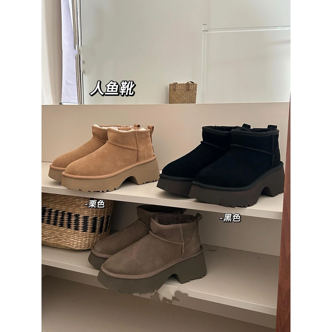 【冬款上新】福利款雪地靴！桑坡村人鱼坡跟厚底雪地靴女加厚保暖