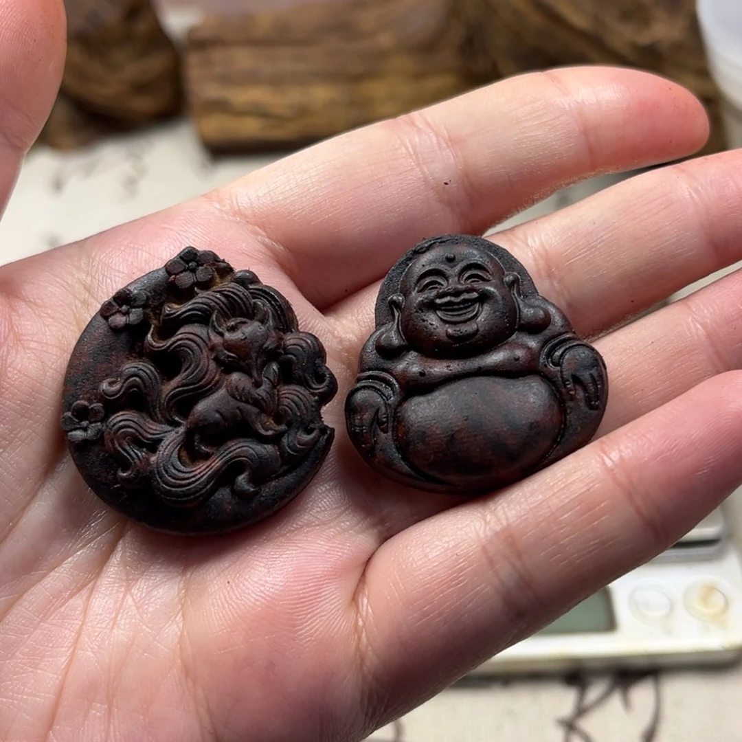 降真香手串/手链i***z原木吊坠弥勒佛、凤九3.0