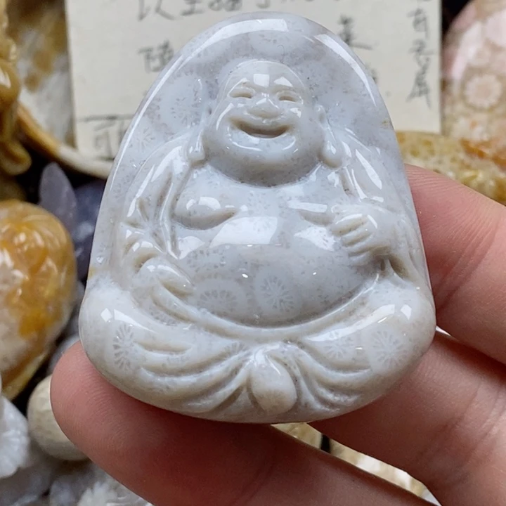 颈饰未镶嵌硅化珊瑚（珊瑚玉）