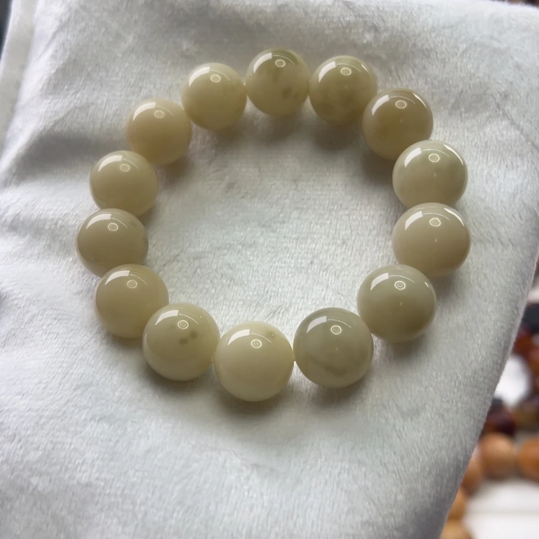 菩提根/象牙果手串卡15圆珠玉化微瑕