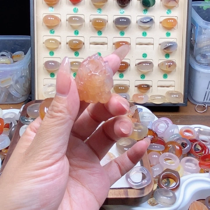 合金戒指玛瑙/玉髓歡*宋