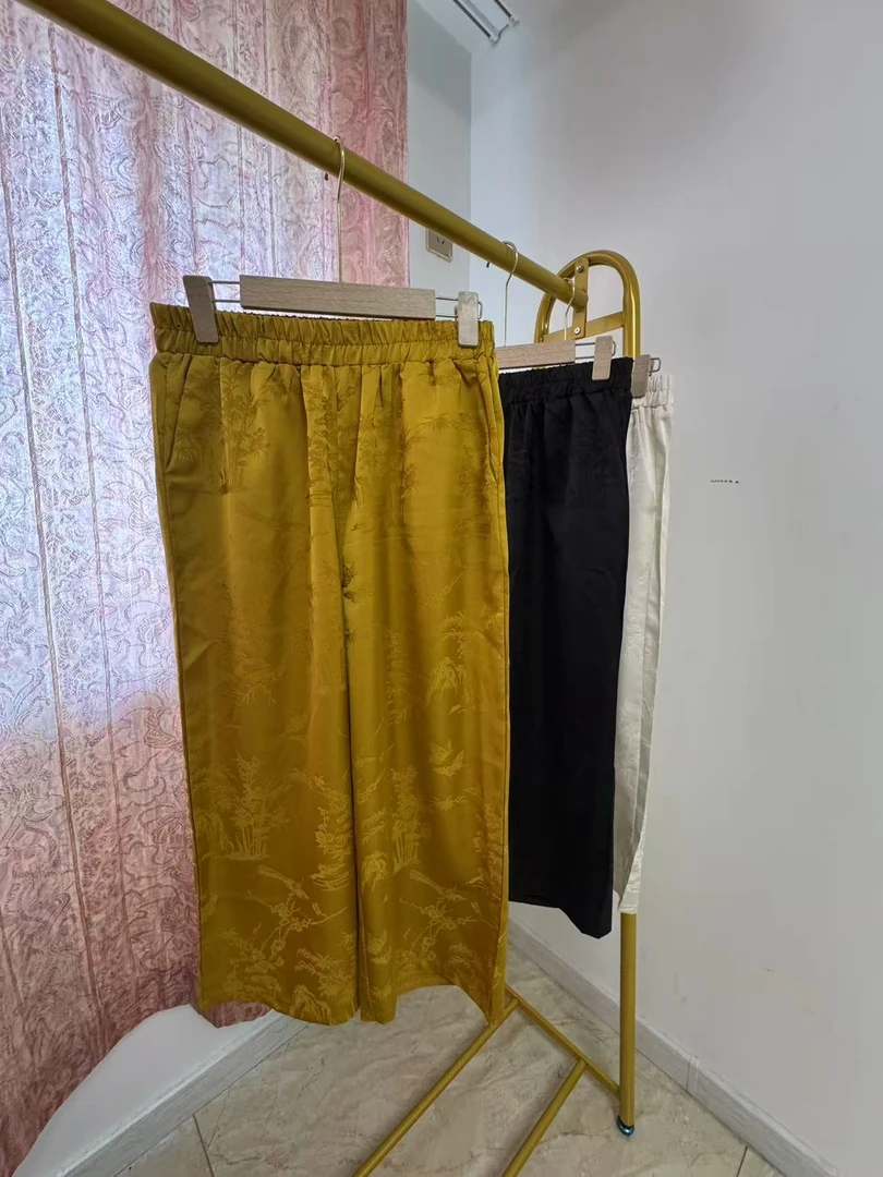 1168 锦屿禾新中式 织锦提花九分裤