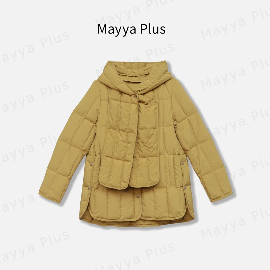 【冬日焰火】Mayya Plus麦芽定制气质显瘦流光风中长羽绒服32546538