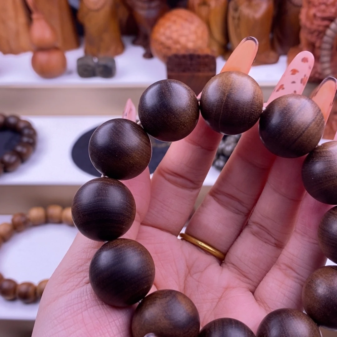 用***8檀香木手串/手链2.0树心虎皮黑肉奶香正区老山檀百年老料