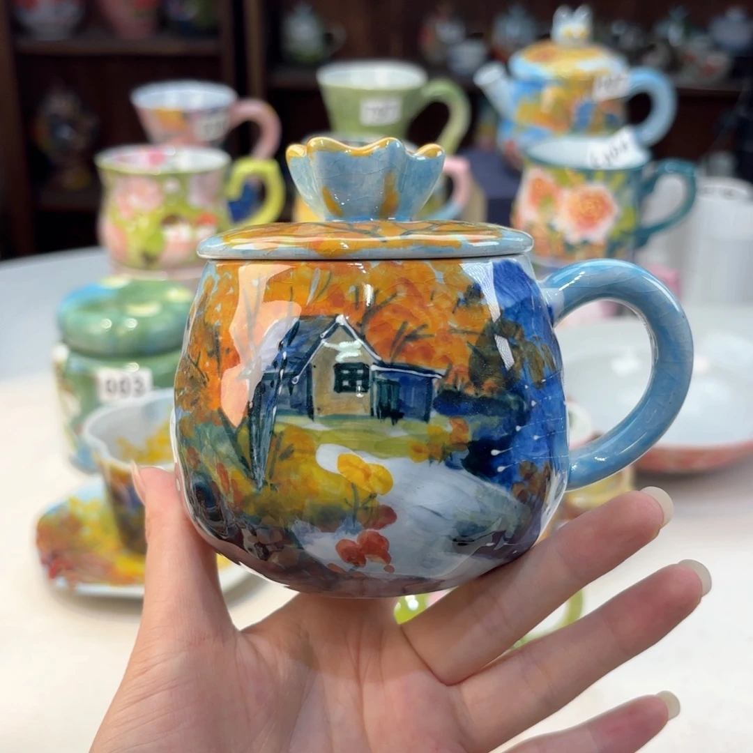 景德镇手绘高温釉下彩陶瓷茶具