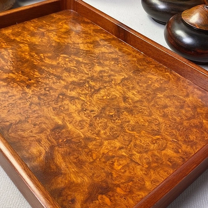 初***命缅甸花梨木满瘤疤托盘