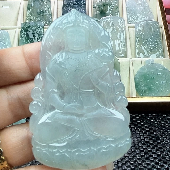 颈饰未镶嵌翡翠天然翡翠货观音