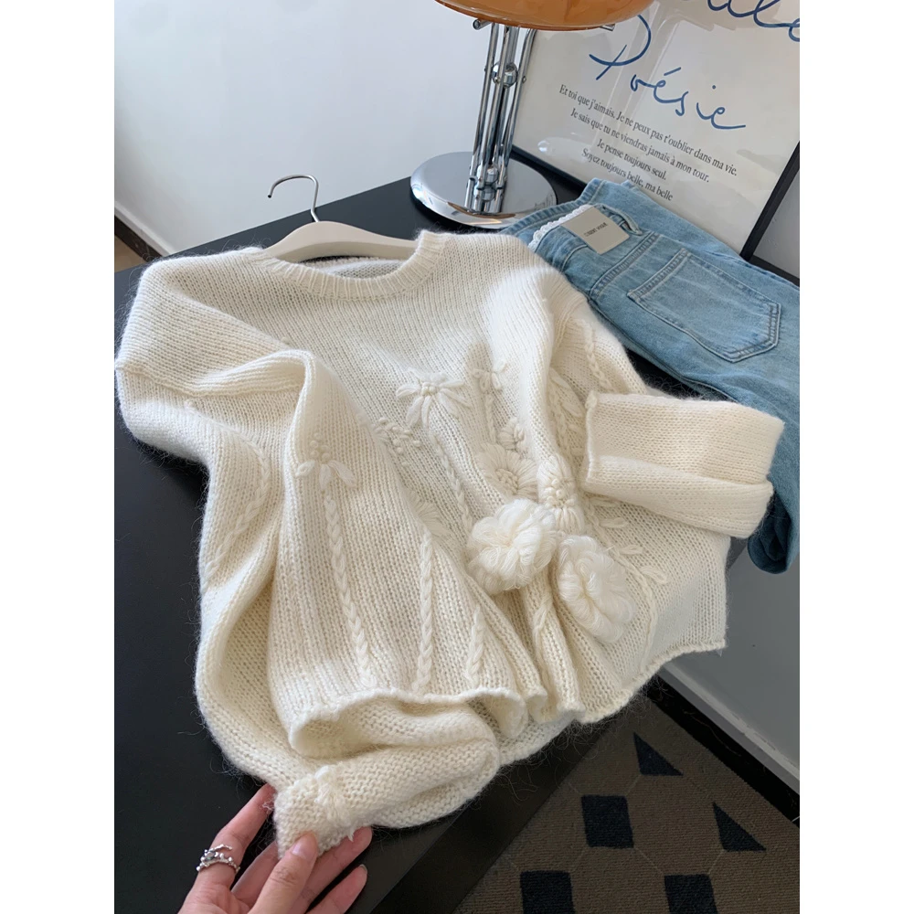 新中式国风盘扣长袖针织开衫女秋季新款时尚气质V领短款毛衣外套