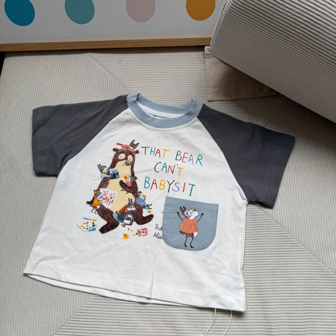 CS197-童装男童插肩卡通短袖夏季新款帅气童宝宝T恤棉