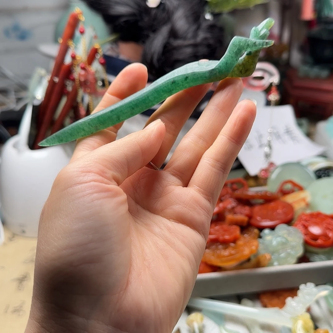 蛇纹石玉合金发饰