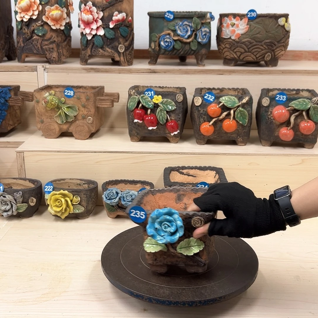 紫砂花盆235号内口11.5×11外高11