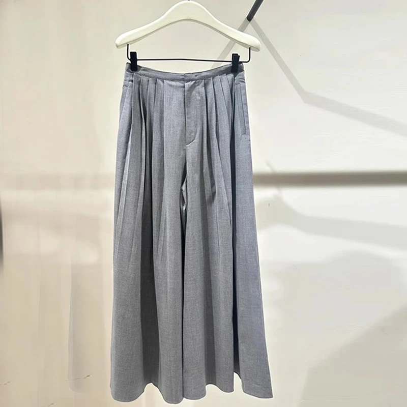 绝密较量高圆圆同款灰色阔腿裤裙裤裤子新款今年流行的爆款衣服