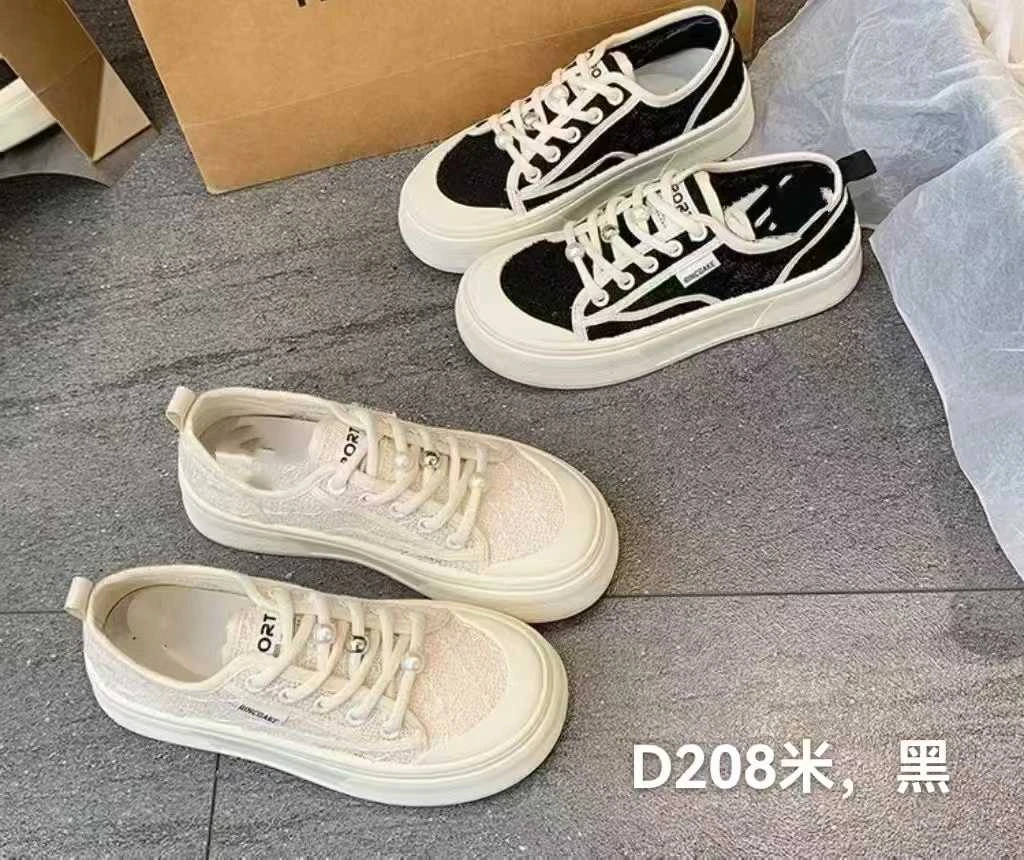 D208夏季板鞋厚底蕾丝透气时尚休闲鞋时尚平底韩版女鞋