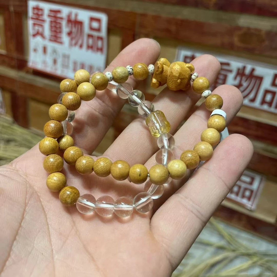 檀香木双圈手串无礼盒