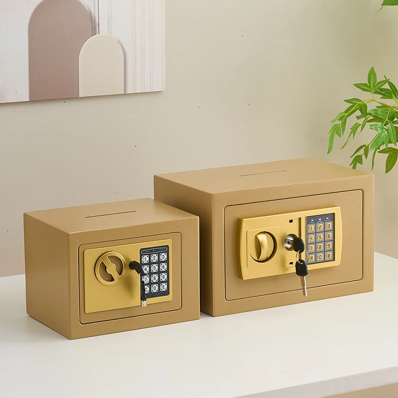 家用密码保险箱投币式办公存钱罐收纳防盗入墙入柜隐藏式保管箱