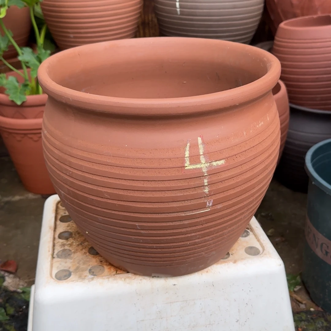 朱泥花盆口29高25宜兴紫砂