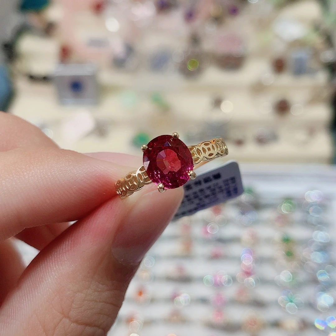 银S925镶嵌戒指戒指碧玺