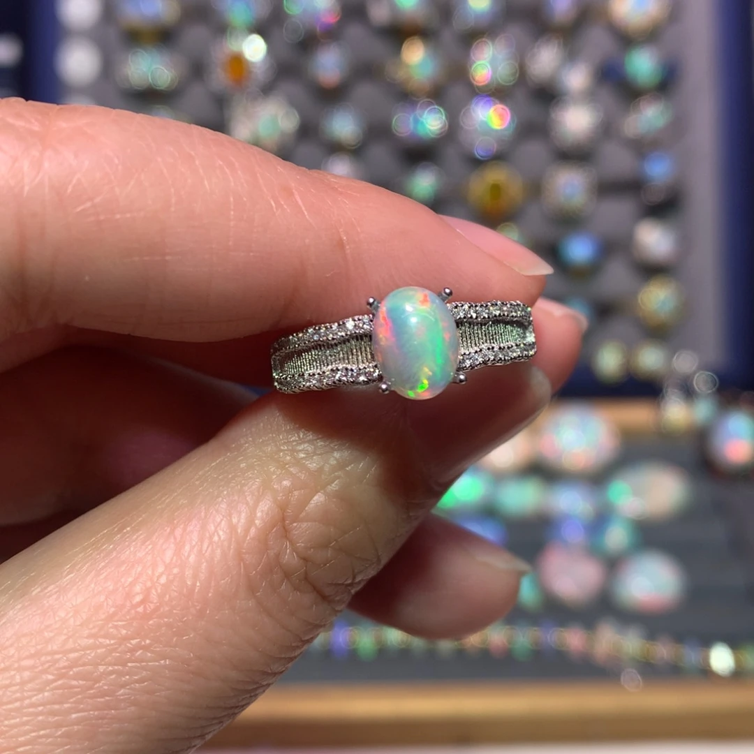 银S925镶嵌欧泊戒指款式