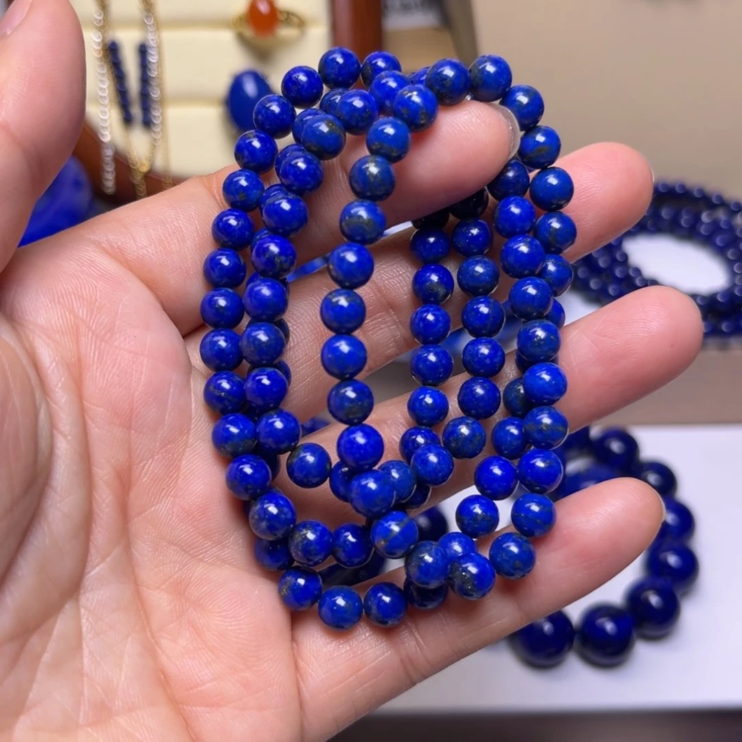 青金石手串未镶嵌108佛珠6m m