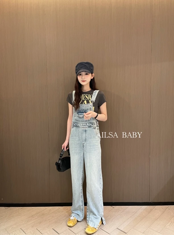 【AILSA BABY】欧货肩带可调节牛仔背带裤A/21107A