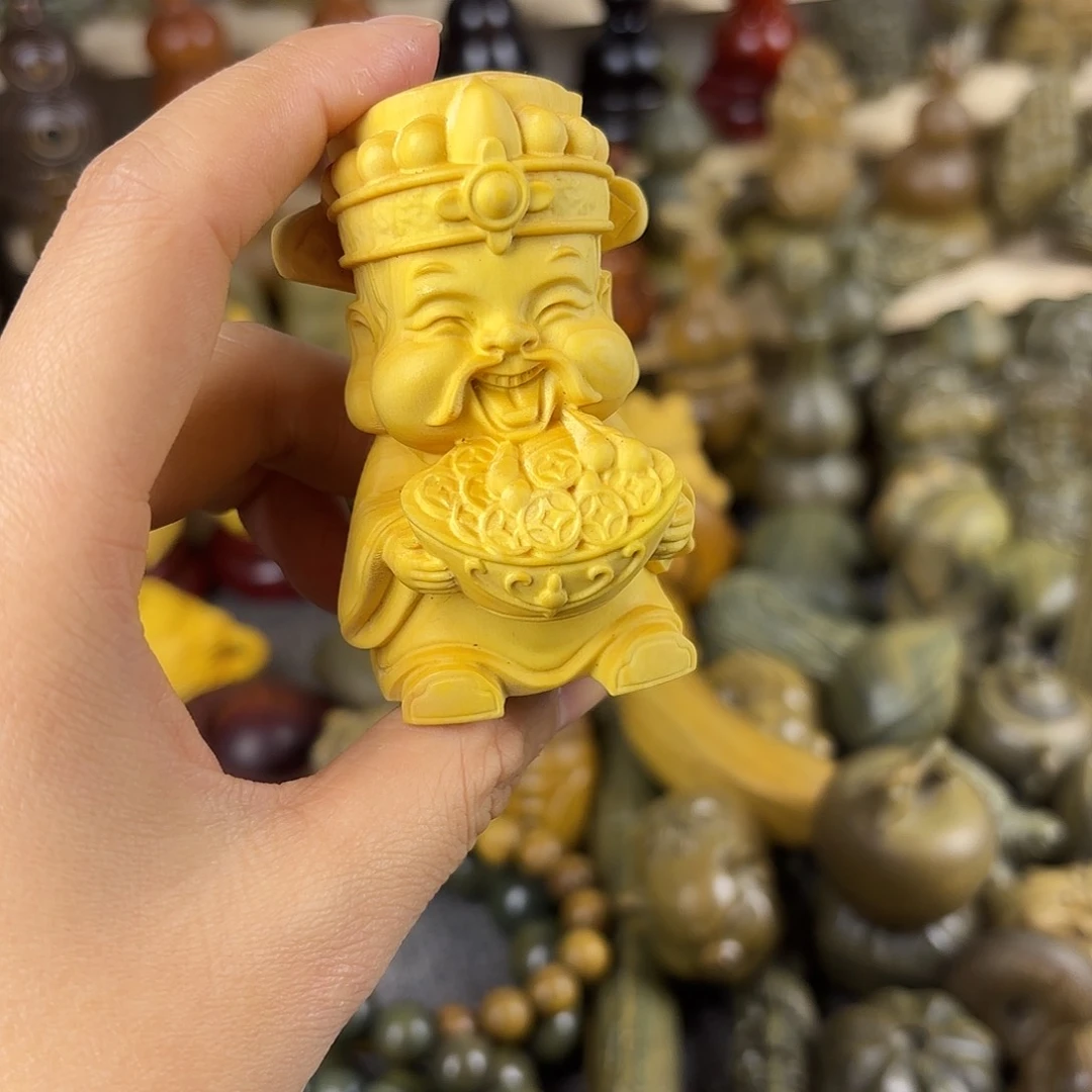 黄杨木财爷摆件1
