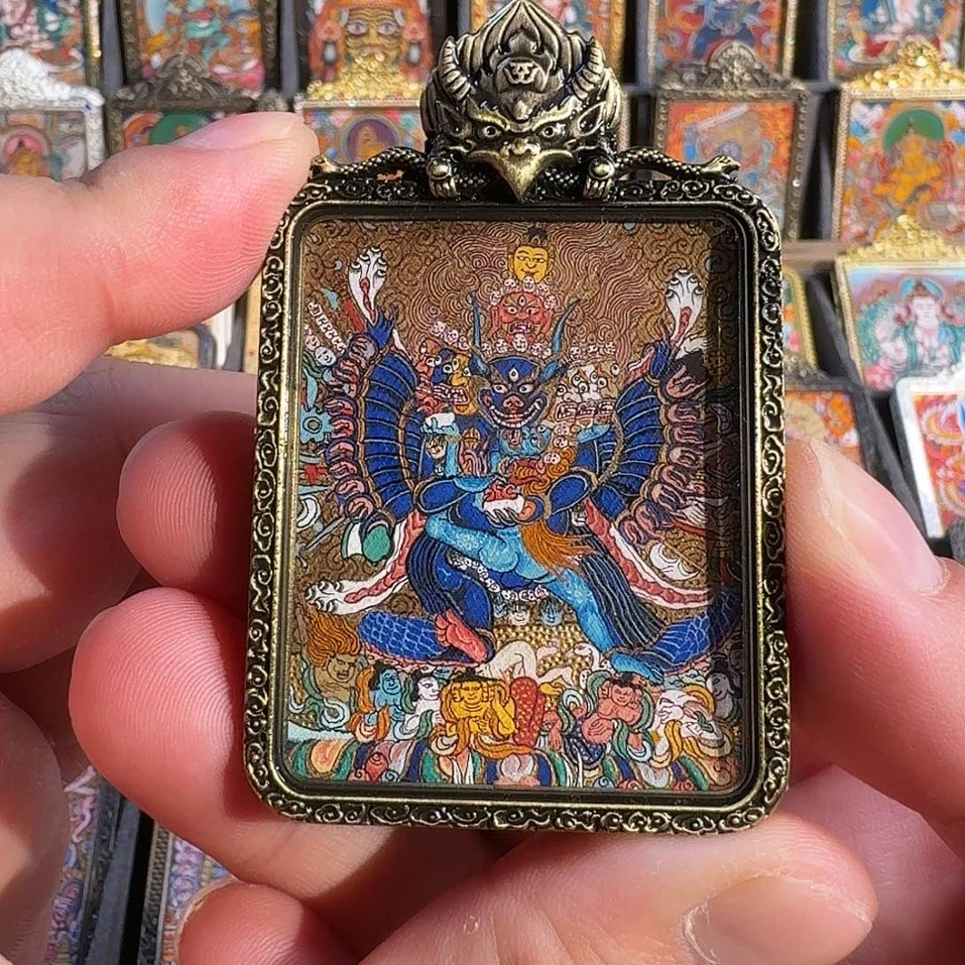 热贡手绘唐卡大威德