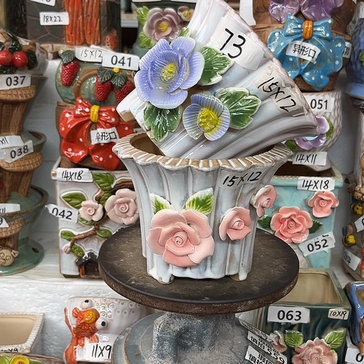 紫砂花盆粗陶材质多肉花盆