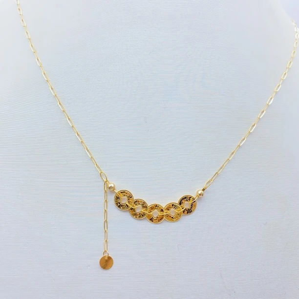老庙黄金3 金Au750 精工时尚潮流五帝币 项链 999
