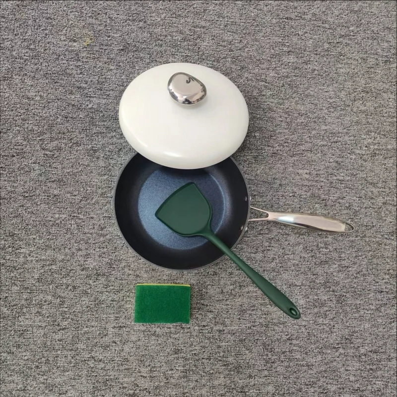 白月光不粘小白锅平底锅炒锅不粘锅多功能炒锅28cm