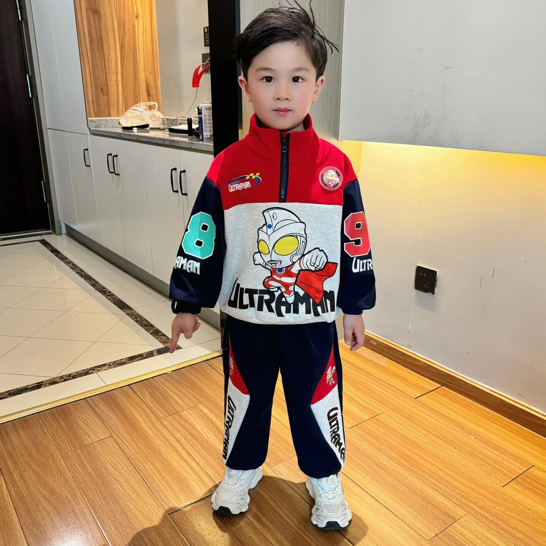 奥特曼衣服男童卫衣套装春秋2025新款儿童男孩运动宝宝春季两件套