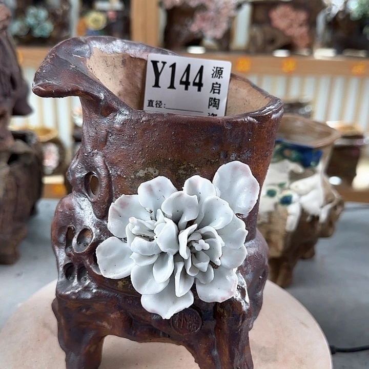 紫砂花盆景德镇陶瓷花盆144