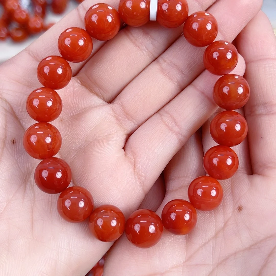 南红玛瑙未镶嵌瓦西高货锦红单圈11mm