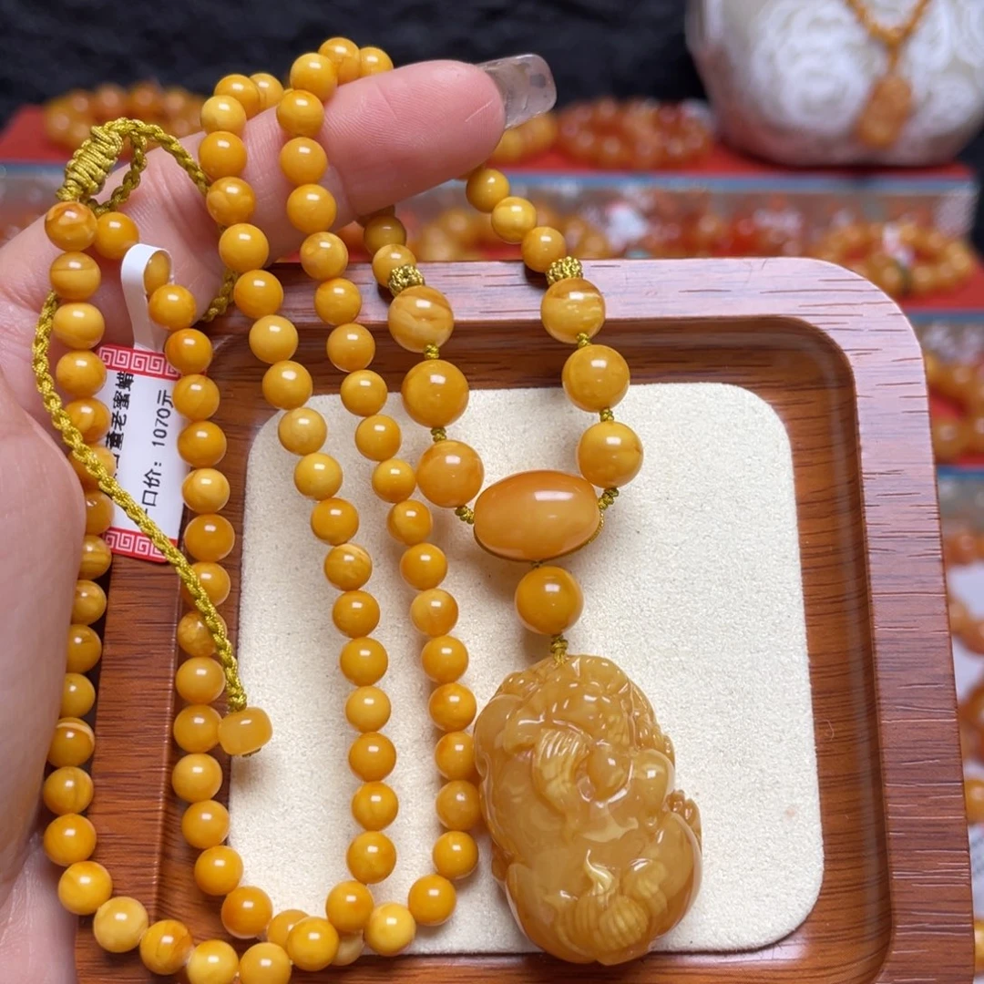 蜜蜡未镶嵌颈饰项链