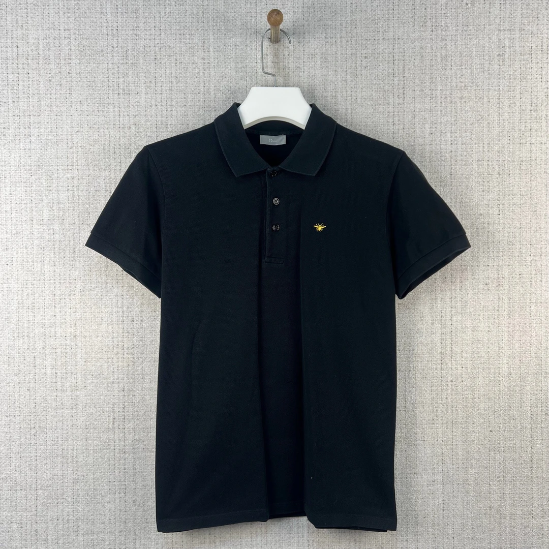 99新 DIOR/迪奥 纯色小蜜蜂刺绣logo短袖Polo衫/尺码M/编号10208