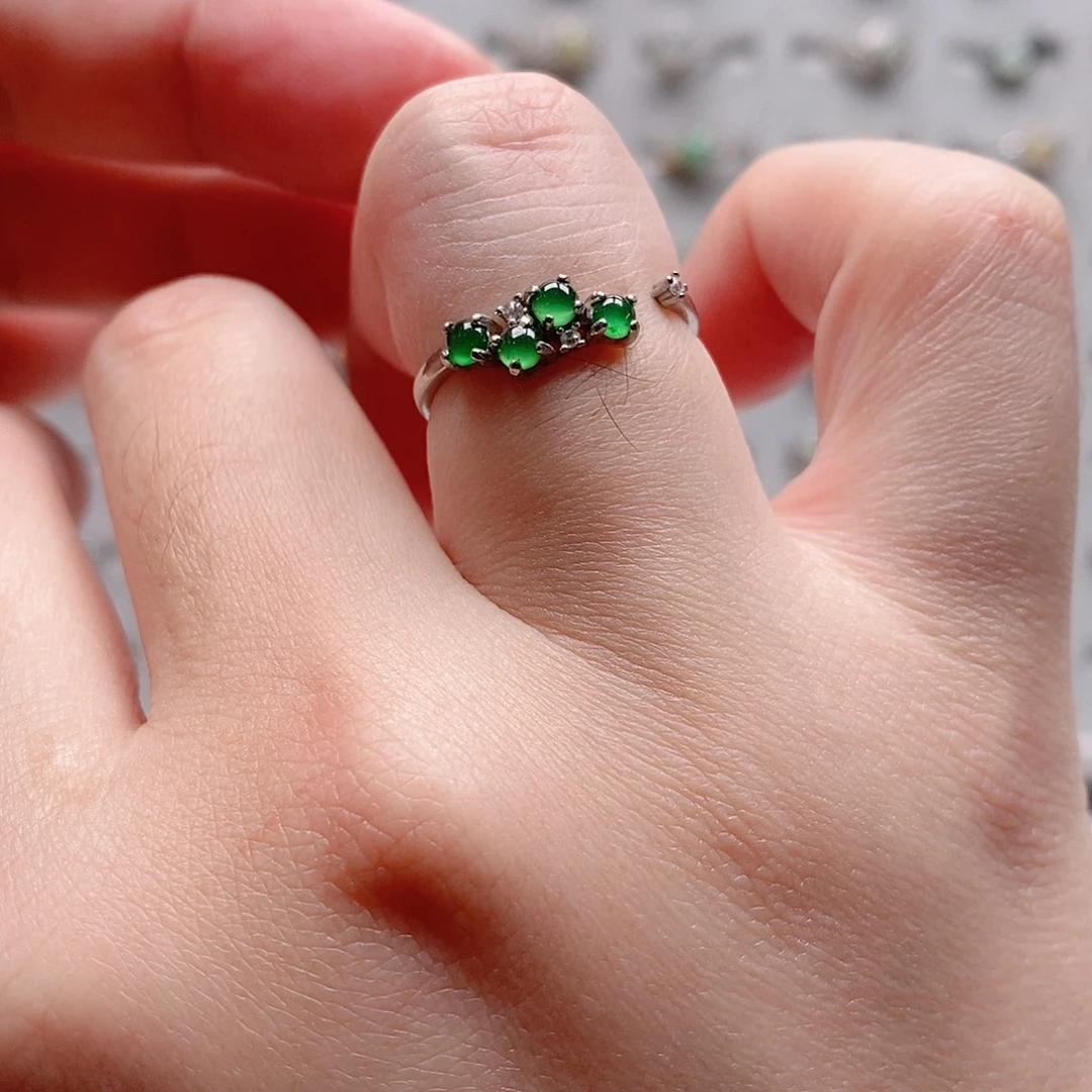 翡翠银S925镶嵌戒指