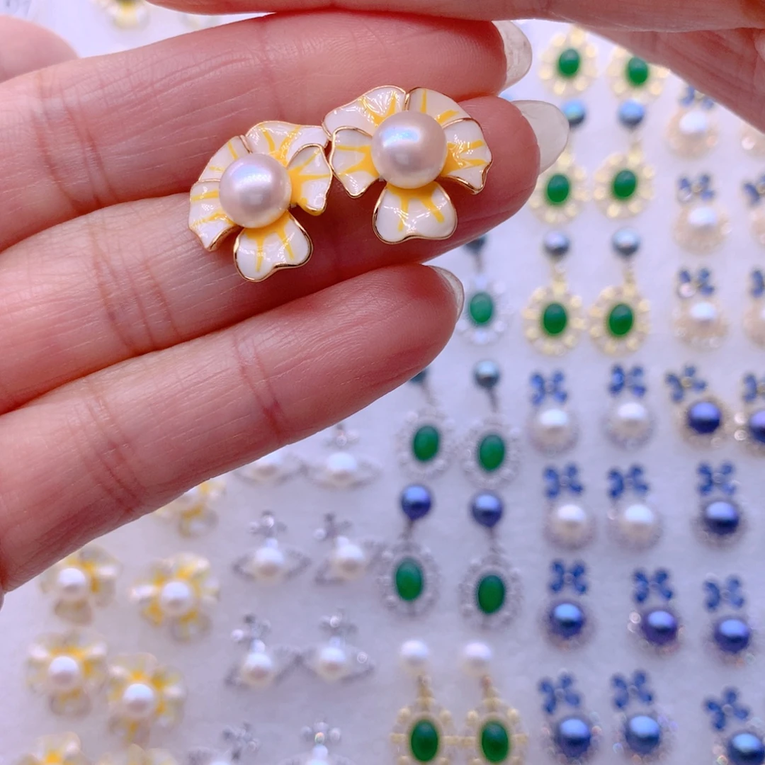 耳饰合金淡水珍珠