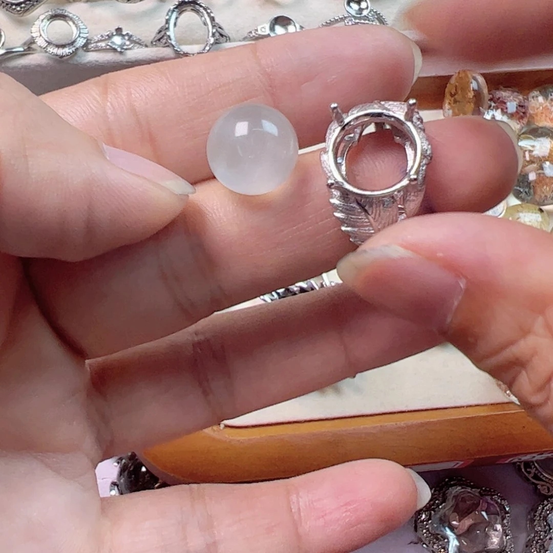 奶***盖水晶手链银S800镀金镶嵌