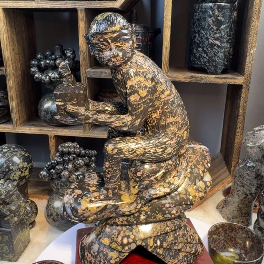 龍*墨梅花玉高品茶周边摆件