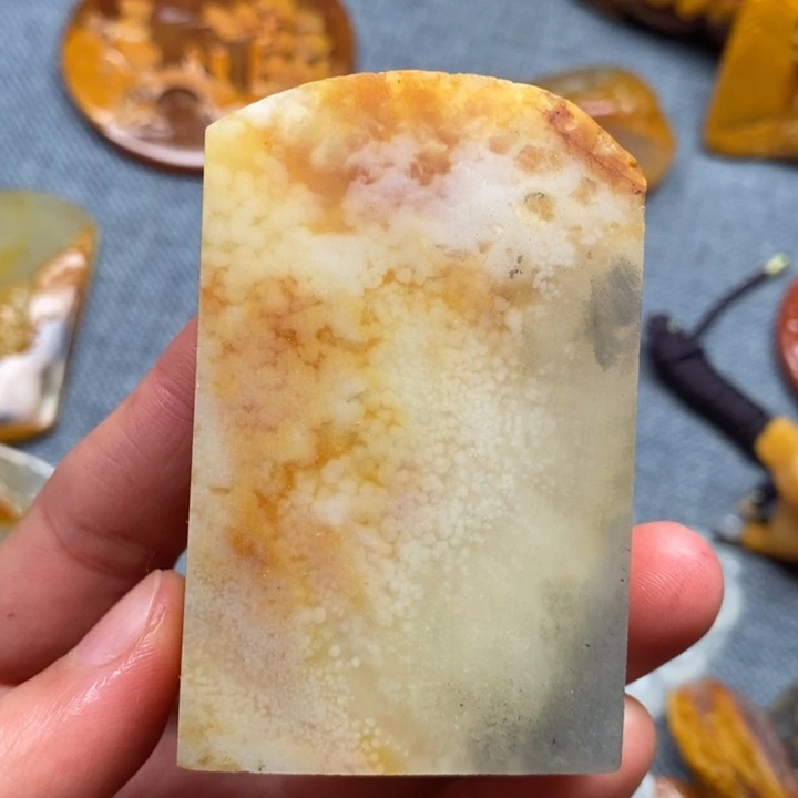 石英质玉（黄龙玉）合金颈饰