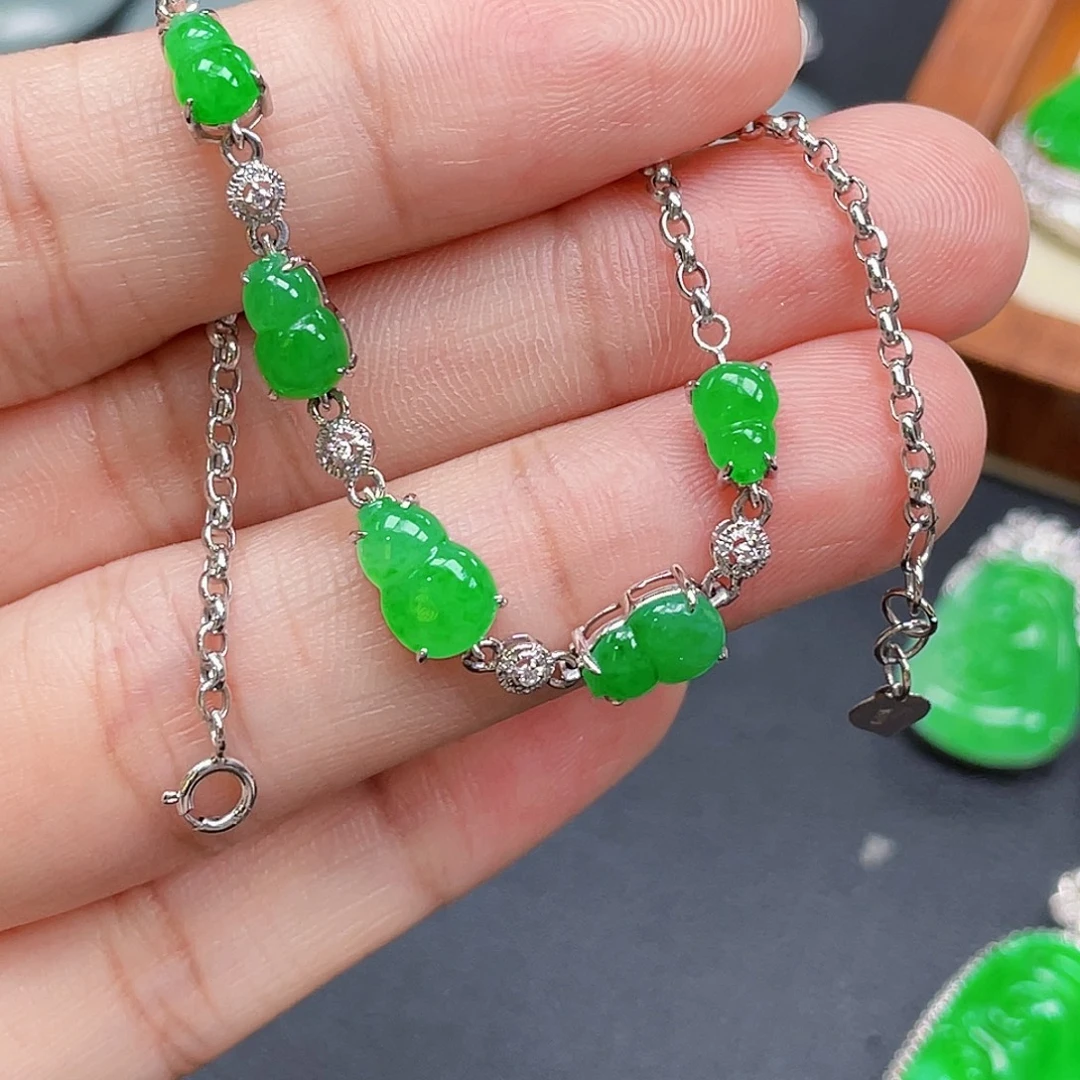 翡翠18K金镶嵌手链手链