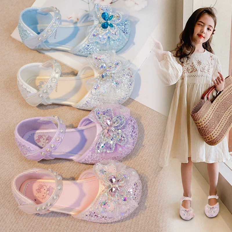 女童凉鞋蝴蝶结公主鞋儿童网红时尚宝宝夏季软底小童小女孩