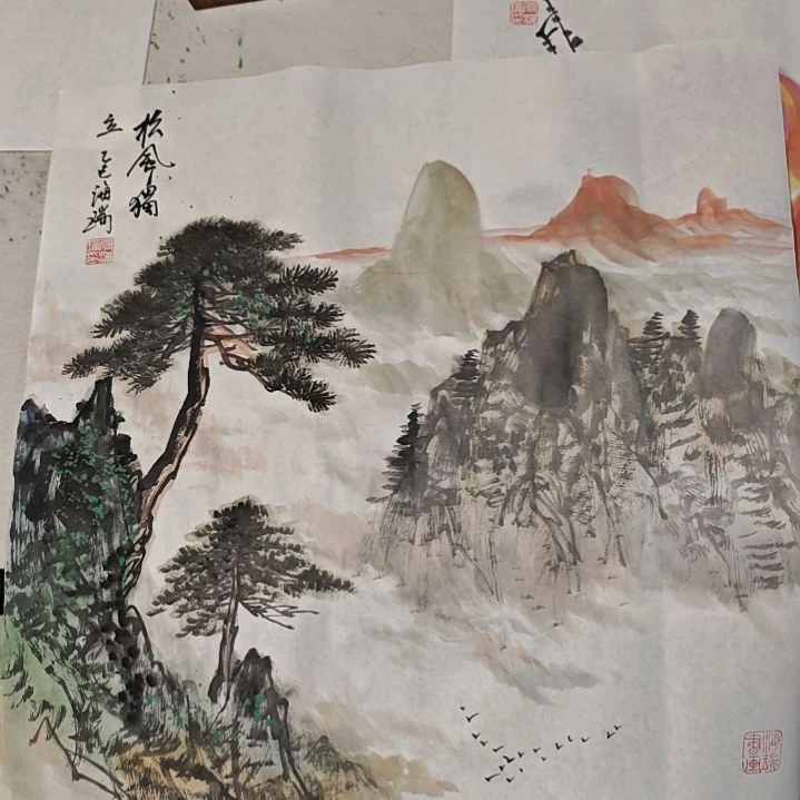 国画贾海瑞老师现场定制